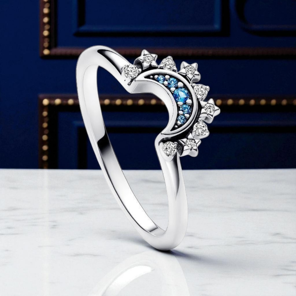 🆕️Enchanting Trending Celestial Sun & Moon S925 Sterling Silver Zirconia Rings - Picture 6 of 17